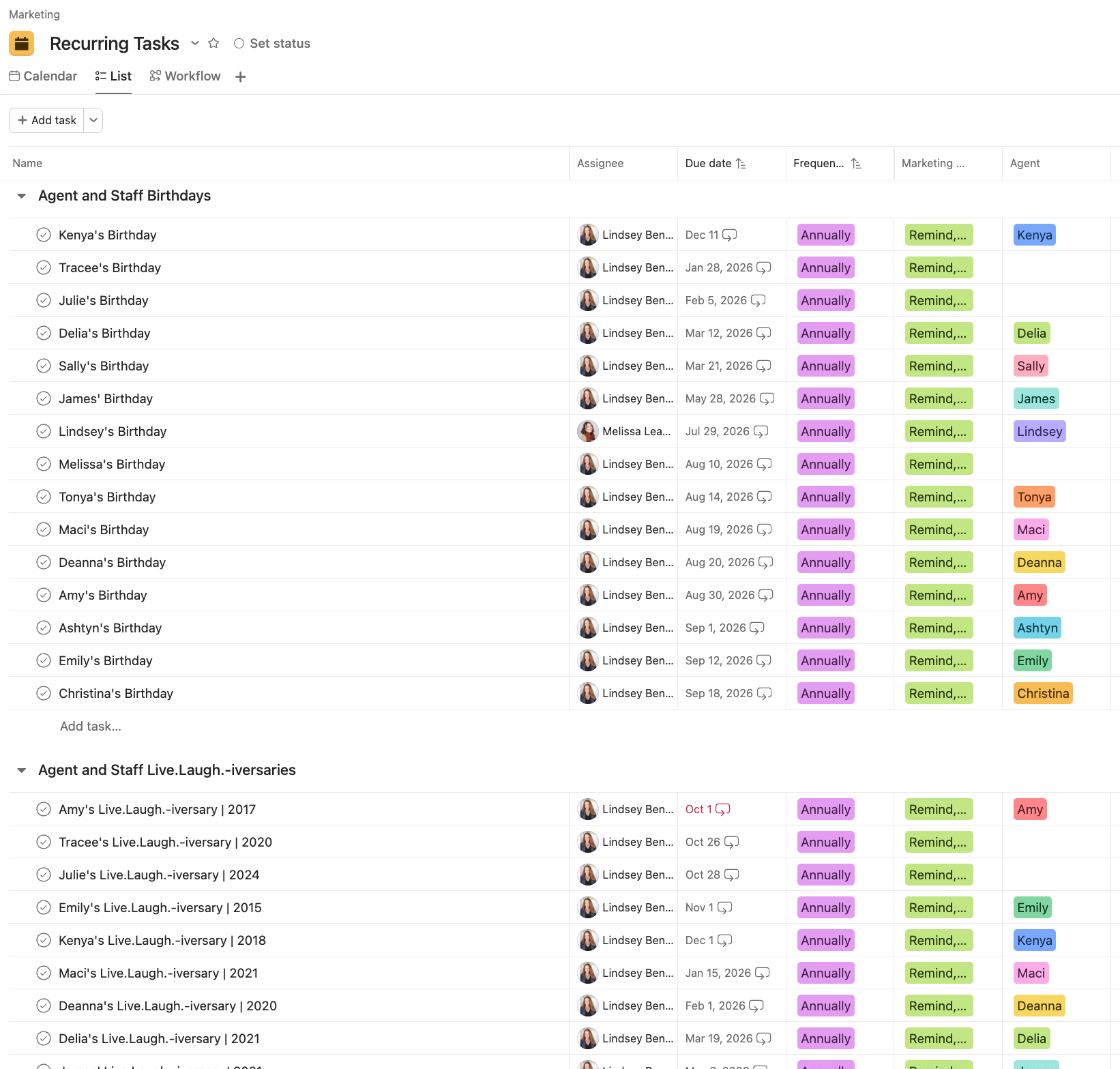 Retention automations for birthdays and anniversaries
